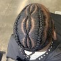 Braid fade w/ 2 braids