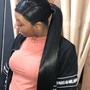 Half up/ half down ponytail