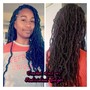 Crochet Braids/locs with individuals around the perimeter