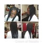 Half lrg  feedin braids  / half box braids