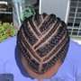 Small 2 layers cornrows