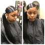 Sleek ponytail relaxed hair