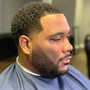 Men's Haircut w/ razor line + beard