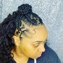 Feed in braids w/ sew in back