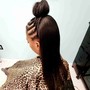 Sleek ponytail ( relaxed hair)