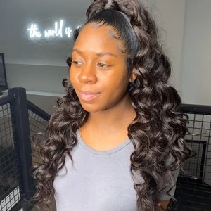 partial sew in ponytail