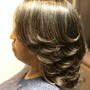 Natural Blowout and Silk Press ( Bob Length)