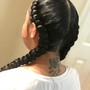 Half up/ half down ponytail