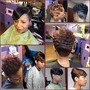 Shampoo and style on relaxed hair