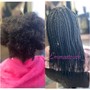 SMALL (Traditional) 8”-10” box braids WIth Boho CURLS, HAIR INCLUDED.