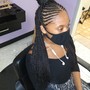 ** regular Braids cornrows ( nofeedin) w/hair extension added