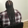 Med bohemian knotless braids