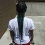 Extended ponytail with feed in braids