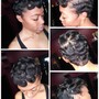 Short cut/ Relaxer/Rinse Partial Sew in Combo