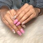 Acrylic Nails color fill medium length