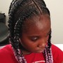 Med. Half up Half down Feed-in braids