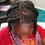 Med. Half up Half down Feed-in braids