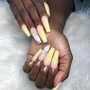 Acrylic Nails color fill medium length