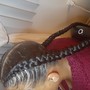 Cornrow braids updo shampoo/blow dry