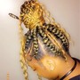 Island twist with human curly hair