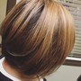 Partial relaxer (back and sides) and style