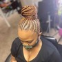 Braids into a ponytail(medium