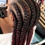 Knotless Plaits curled ends Med