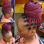 1/2  head Large Flat Twist or Two Strand Twist twist (top half/mohalk)