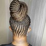 Small feed in braided ponytail