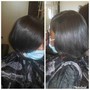 wash and flat iron