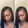 Layered Quick Weave Bob With Leave Out