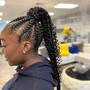 Smedium feedin braids straight back