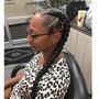 Feed In Cornrows using Braiding Hair 6 or less ( Hair NOT included)