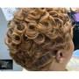 relaxed hair  ponytail w/ braided hair