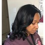 Wand curls long hair