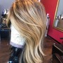 foil highlights half head / shampoo and style