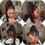 Med. Short knotless bohemian Box Braids