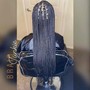 Medium  mid back knotless Braids