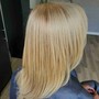 Full head of highlights and cut.