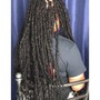 Synthetic human Blend Bohemian Locs with shaved sides