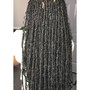 Synthetic human Blend Bohemian Locs with shaved sides