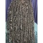 Synthetic human Blend Bohemian Locs with shaved sides