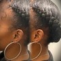 Sleek braided ponytail or bun