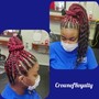 Half lrg  feedin braids  / half box braids