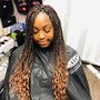 knotless braids (med) mid back