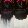 Long hair Silk press and curl