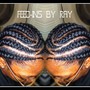 Feed-in Braids (5 to 6 cornrows)