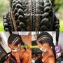 Feed in braids w/ Half Weave (medium size braids)