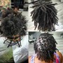 Loc maintenance and Pedals Mohawk, Pedal Ponytail, Mohawk, or loc Knots(Bob)