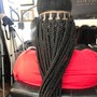 Half up half down sew with braids